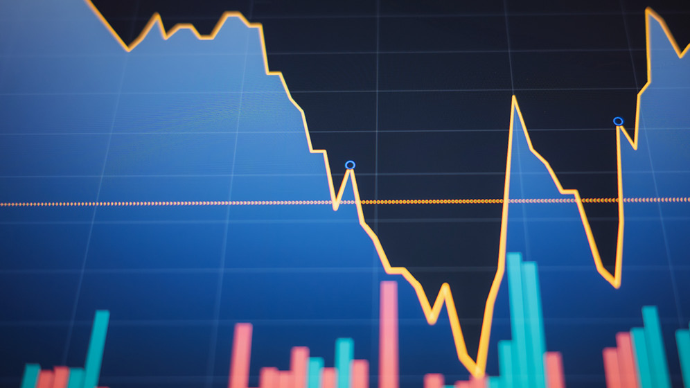 Decorative image of a stylized W-shaped line graph