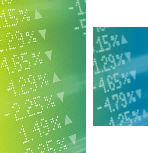 Close-up of a stock price ticker board. 