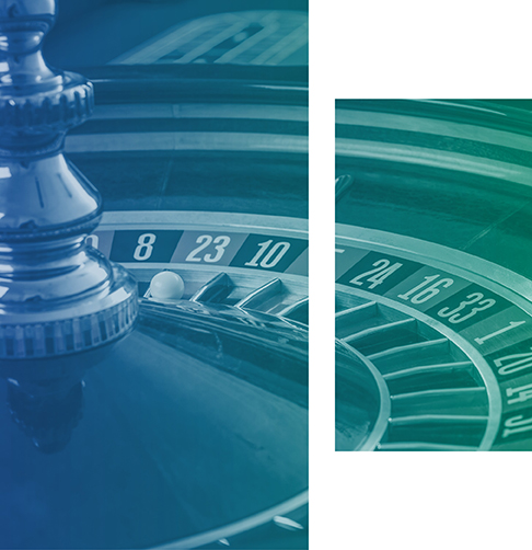 Close-up of a roulette wheel.